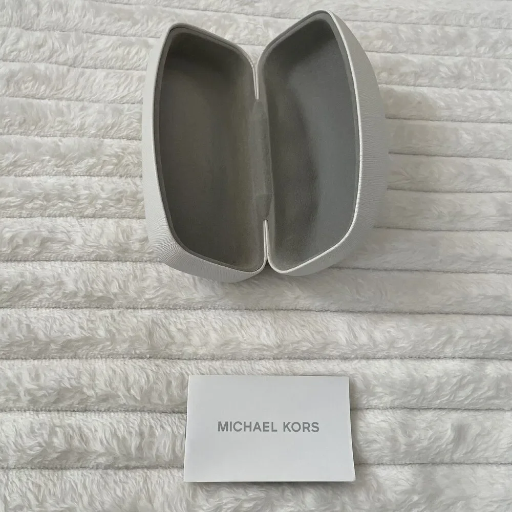 Michael Kors Clamshell Hard Large Sunglasses Eye Glasses Protective Case White